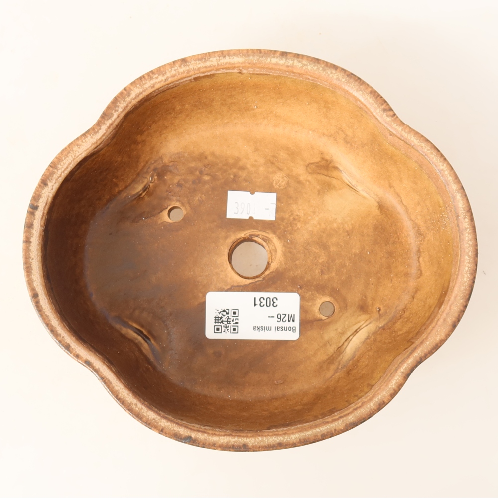 Ceramic bonsai bowl 17 x 15,5 x 5,5 cm, pink