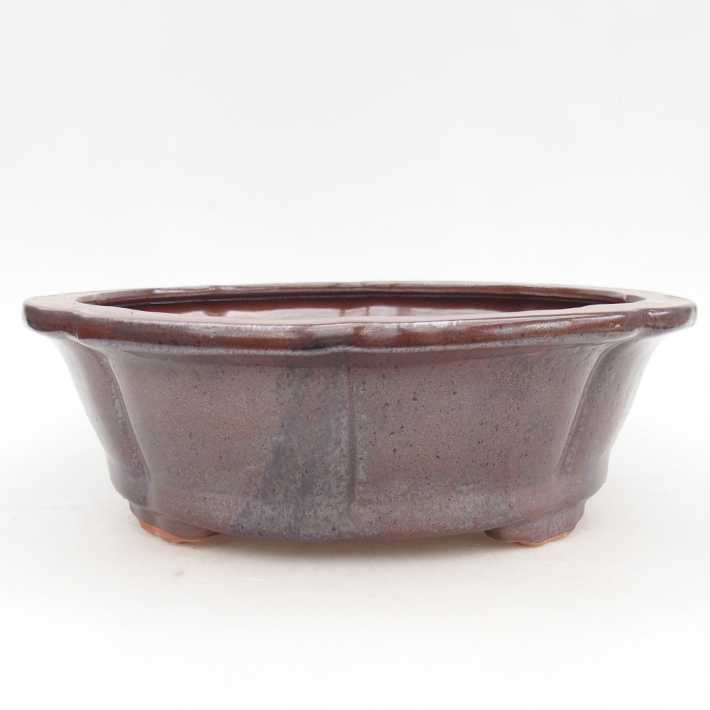 Ceramic bonsai bowl 26,5 x 26,5 x 8,5 cm, brown