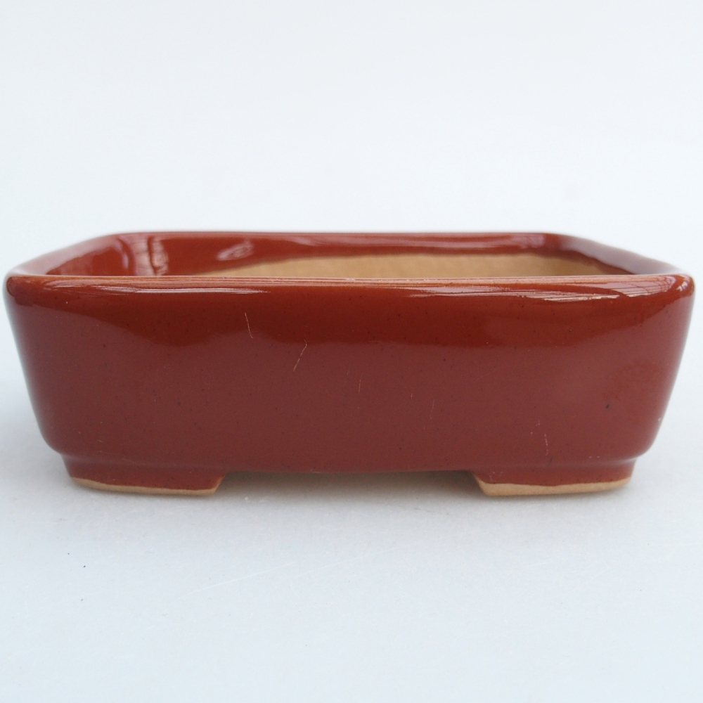 Ceramic bonsai bowl 12 x 10 x 4 cm, brown