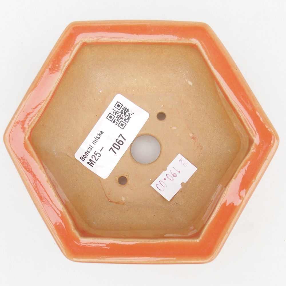 Ceramic bonsai bowl 12 x 10,5 x 4,5 cm, orange