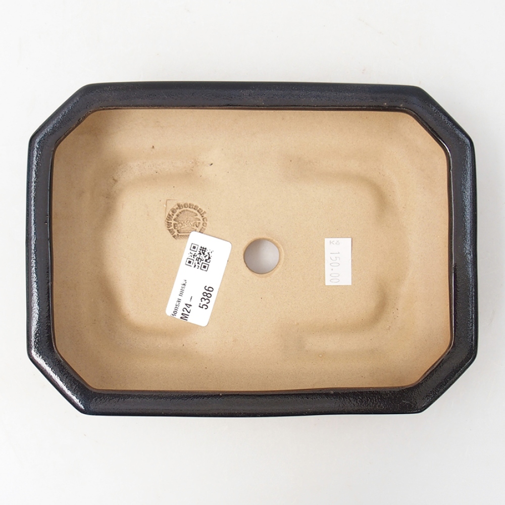 Ceramic bonsai bowl 19 x 13,5 x 4 cm, color black