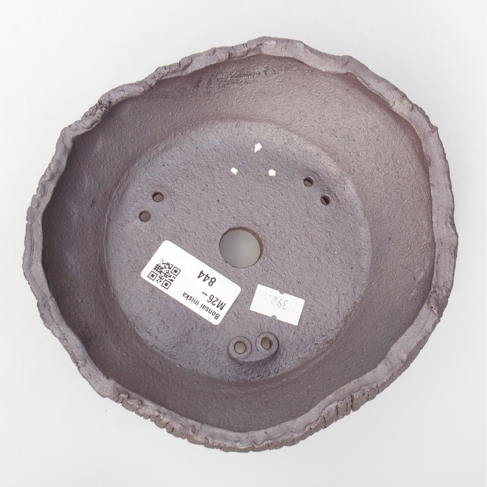 Ceramic bonsai bowl 17 x 16 x 6 cm, metal colour