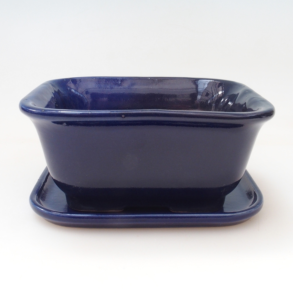 Bonsai bowl + saucer H01 - 12x9x5 cm