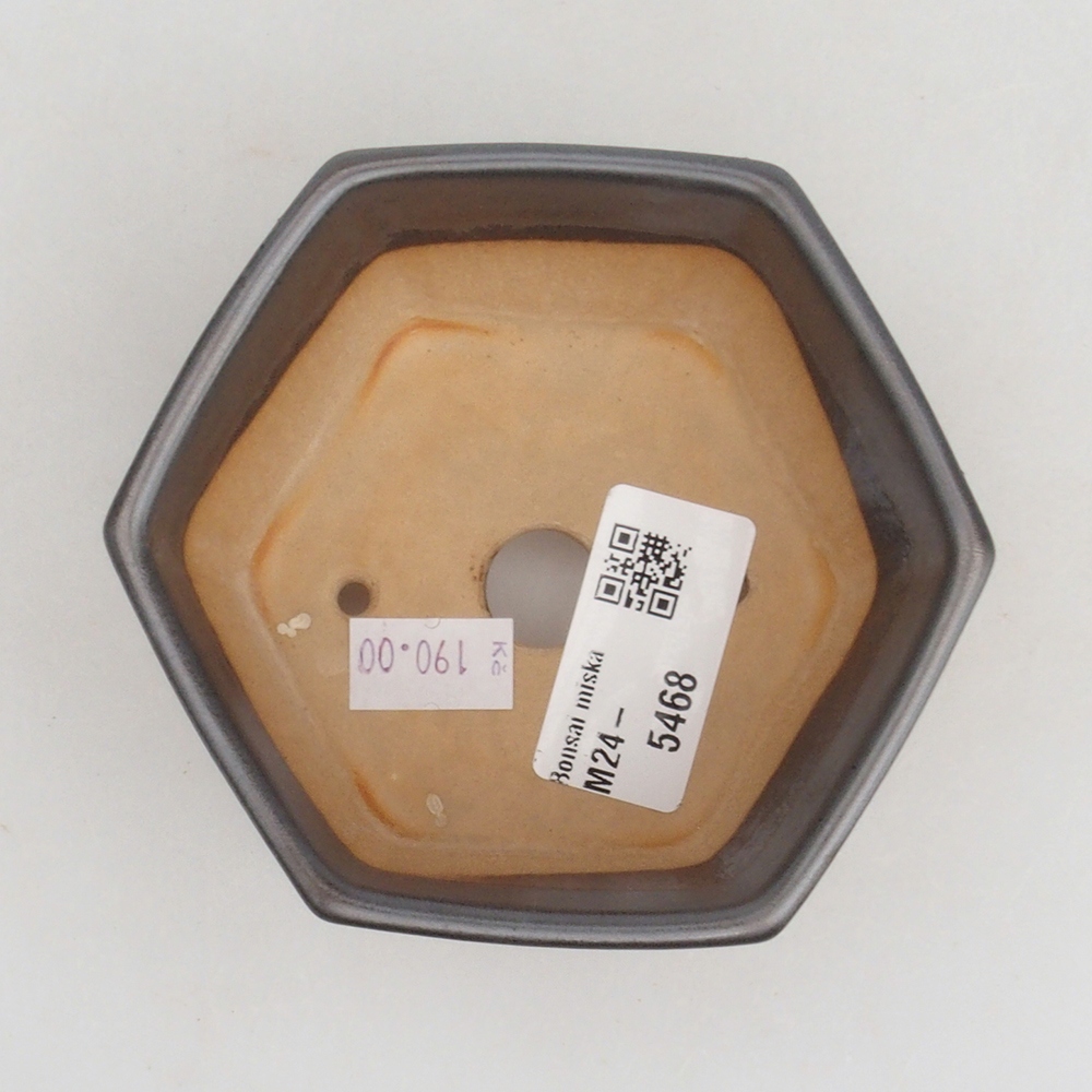 Ceramic bonsai bowl 9,5 x 9 x 4,5 cm, color metallic