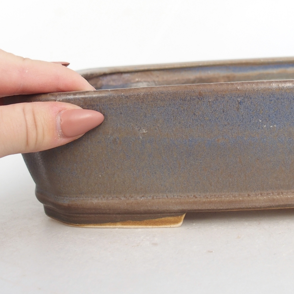 Ceramic bonsai bowl 25 x 21,5 x 6,5 cm, colour blue