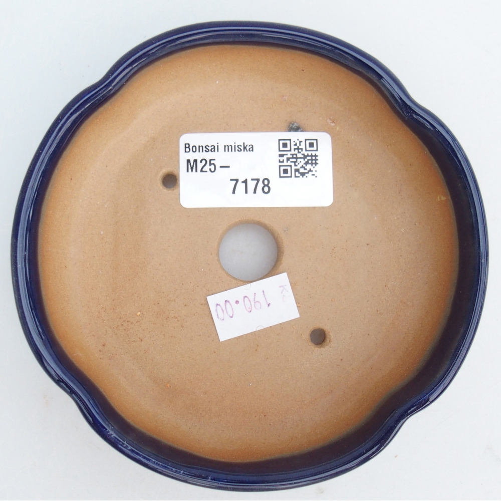 Ceramic bonsai bowl 11 x 11 x 3 cm, colour blue