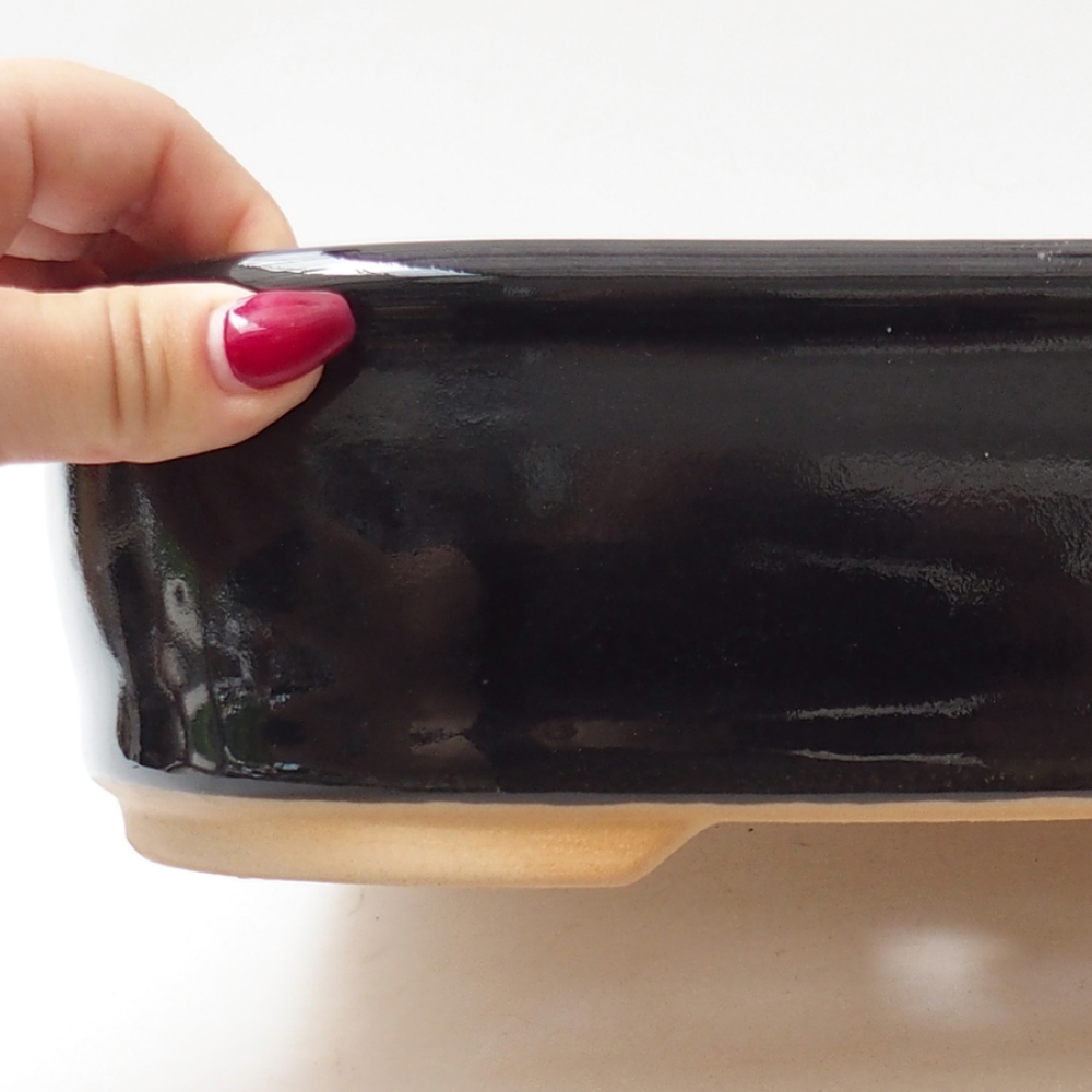 Ceramic bonsai bowl 31,5 x 26 x 8 cm, color black