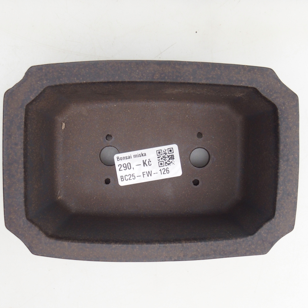 Ceramic bonsai bowl 15,5 x 10,5 x 6 cm, brownish ochre