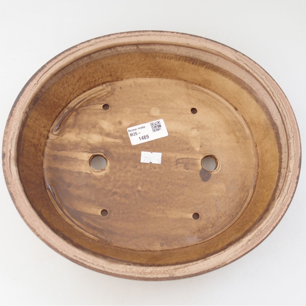 Ceramic bonsai bowl 27 x 24 x 6 cm, colour beige