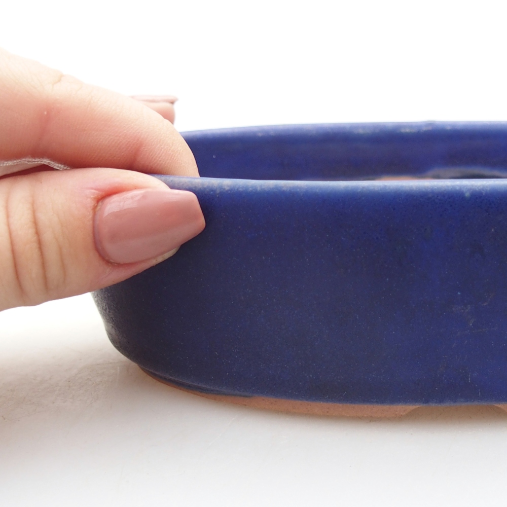 Ceramic bonsai bowl 15 x 9,5 x 4 cm, colour blue