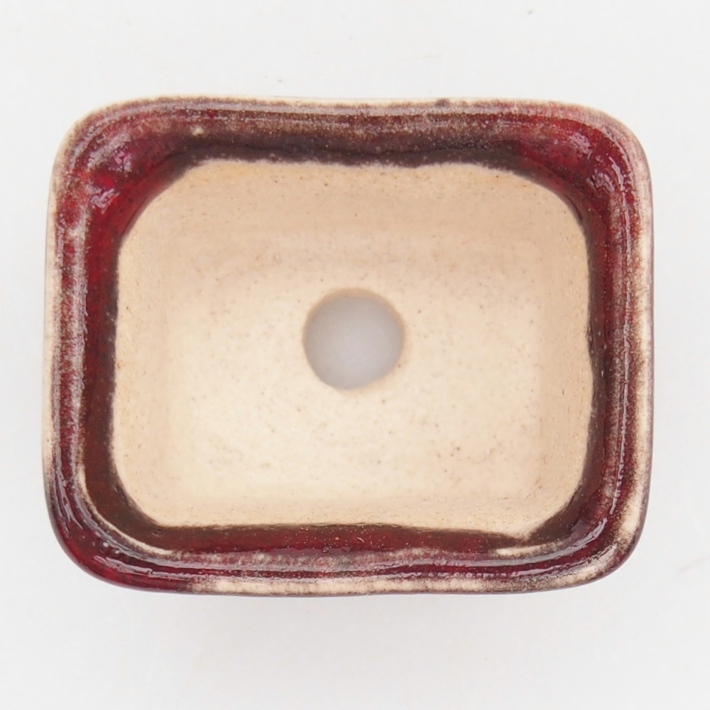 Mini bonsai bowl 3,5 x 3,5 x 2 cm, colour red