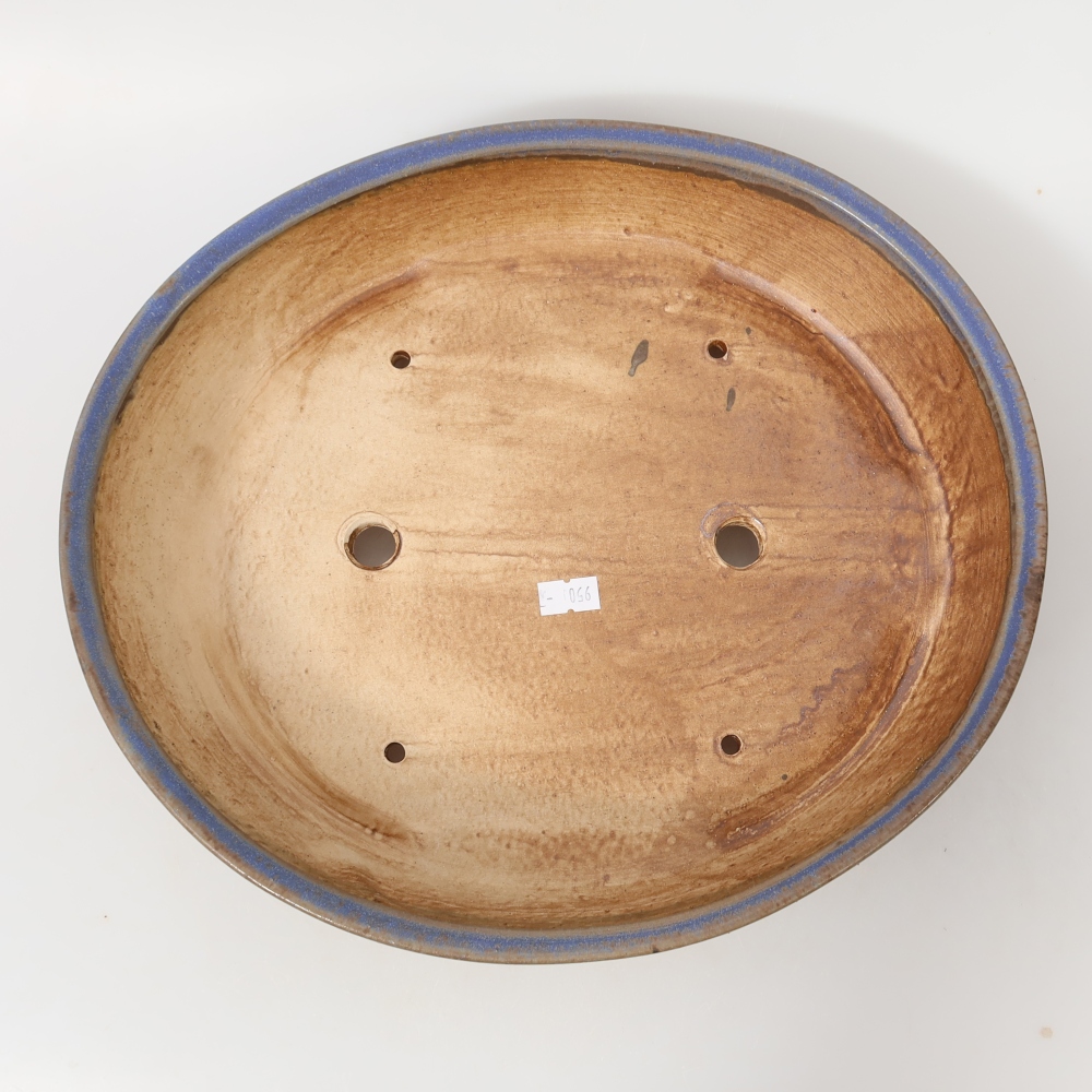 Ceramic bonsai bowl 31,5 x 27,5 x 6 cm, colour blue