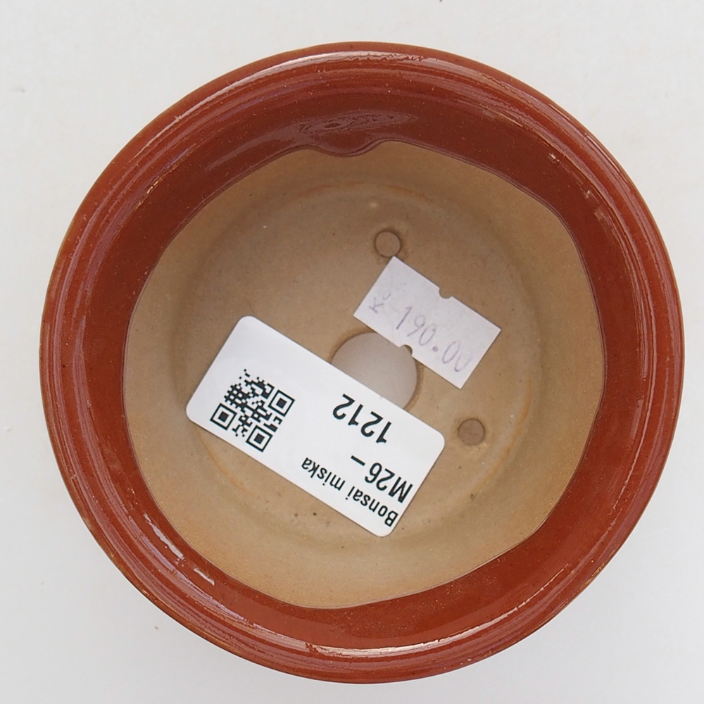 Ceramic bonsai bowl 9 x 9 x 5 cm, brown