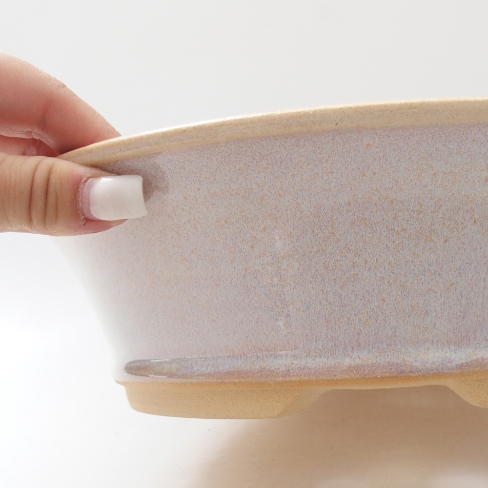 Ceramic bonsai bowl 26,5 x 26,5 x 7,5 cm, colour beige