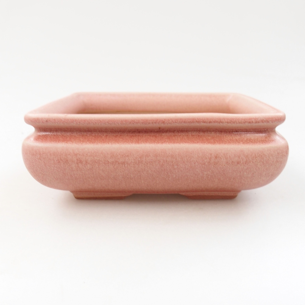 Ceramic bonsai bowl 15,5 x 15,5 x 6 cm, color pink