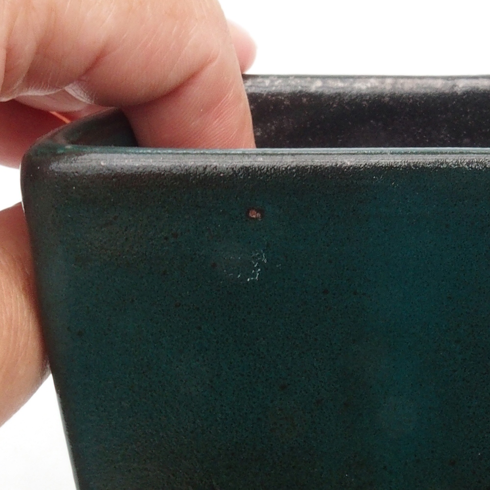Ceramic bonsai bowl 9 x 9 x 12,5 cm, color green
