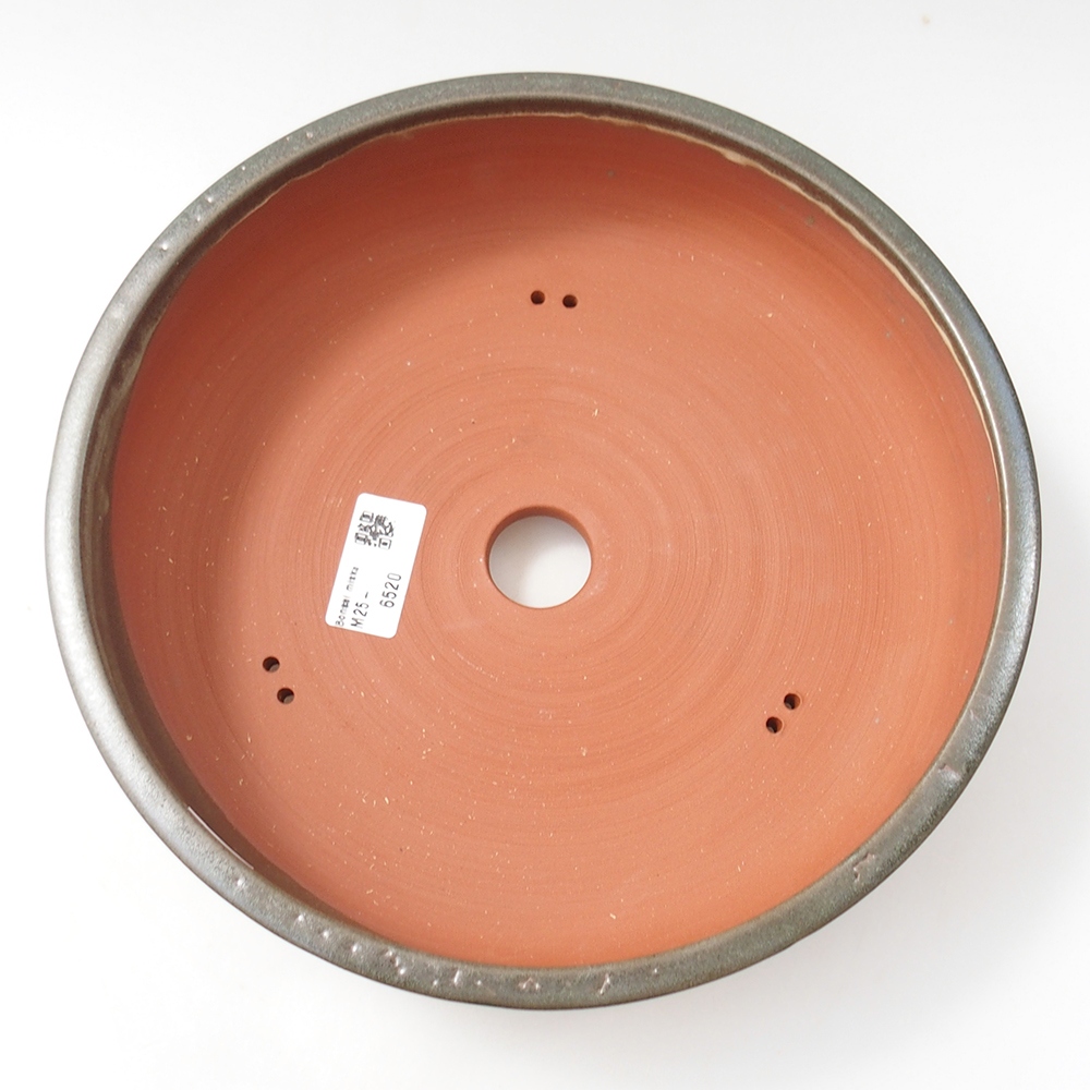 Ceramic bonsai bowl 25,5 x 25,5 x 6,5 cm, green