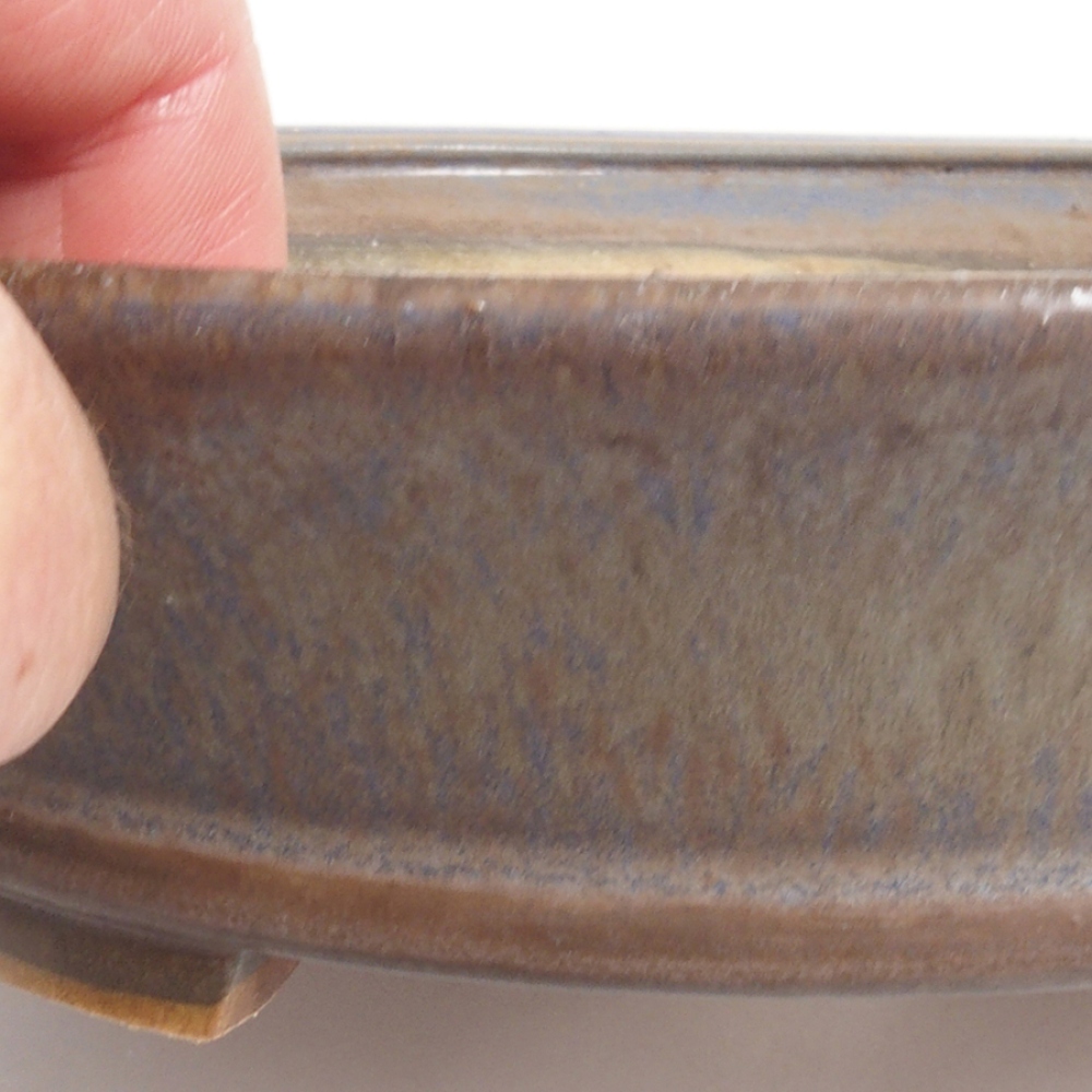 Ceramic bonsai bowl 17 x 15,5 x 4,5 cm, color blue