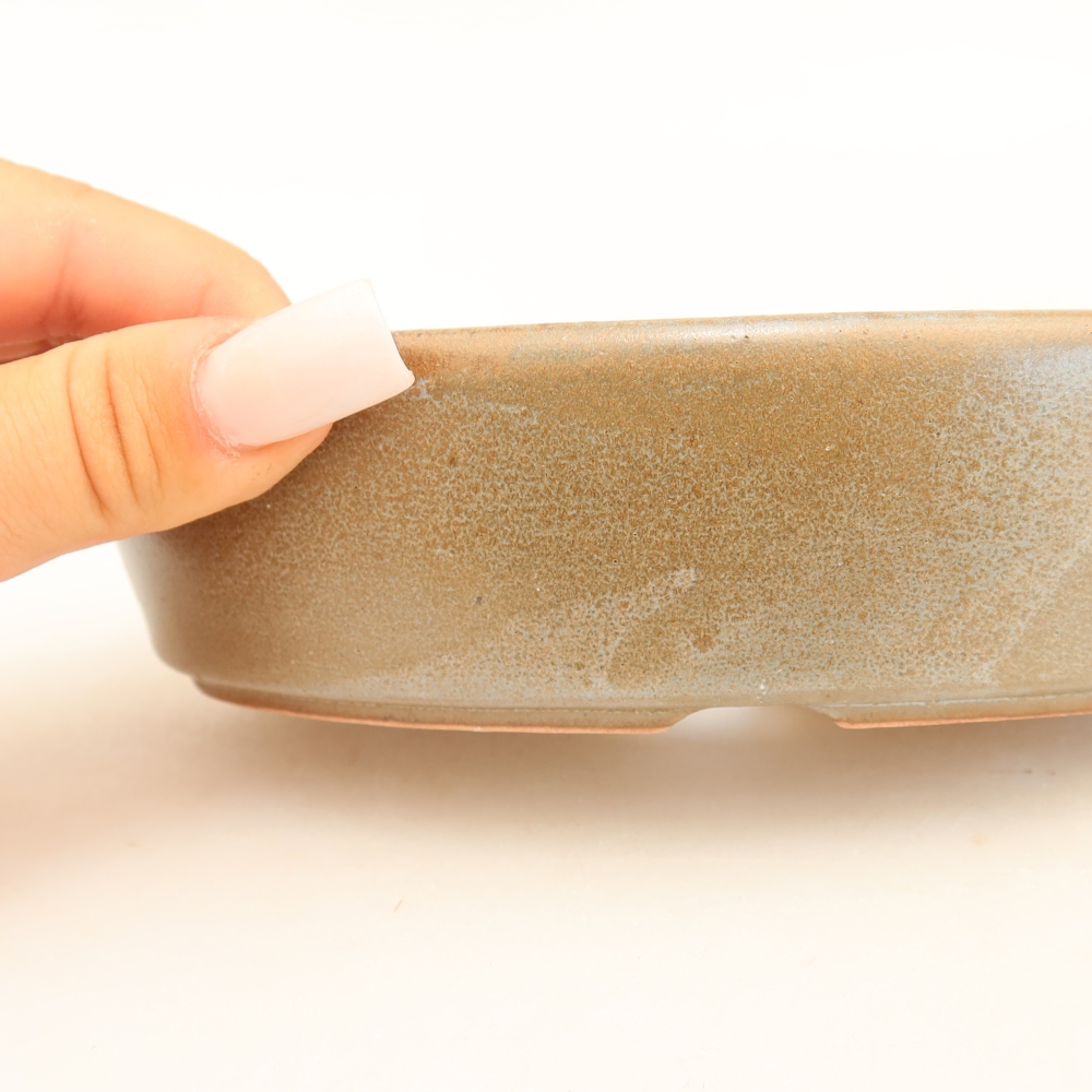 Ceramic bonsai bowl 16,5 x 11,5 x 4,5 cm, brown