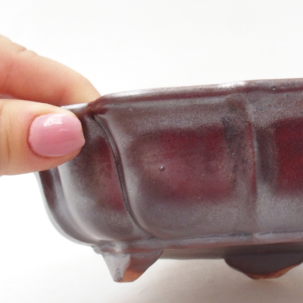 Ceramic bonsai bowl 18 x 18 x 5 cm, color brown
