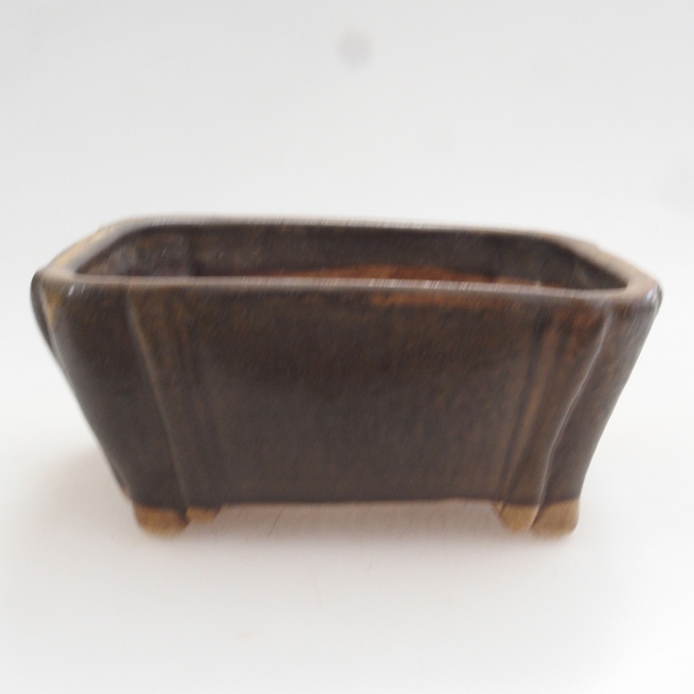Ceramic bonsai bowl 10 x 8,5 x 4,5 cm, color brown