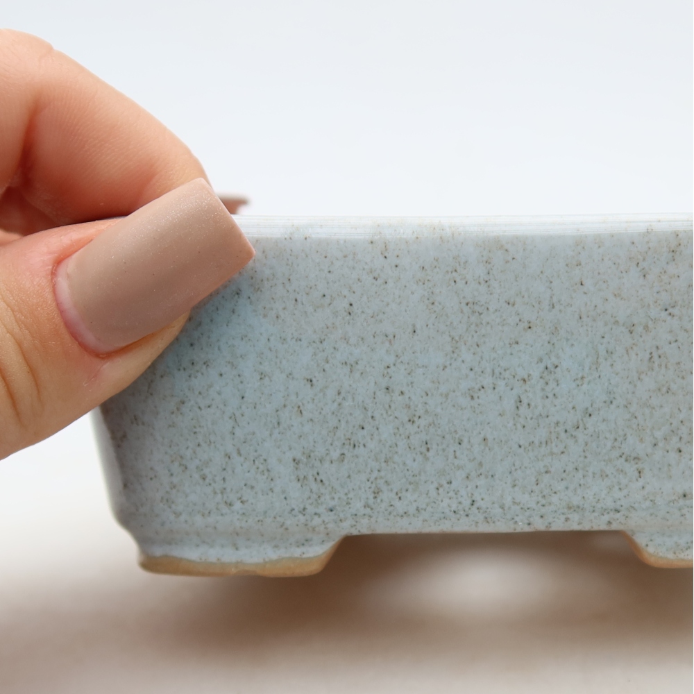 Ceramic bonsai bowl 10,5 x 8,5 x 4 cm, grey
