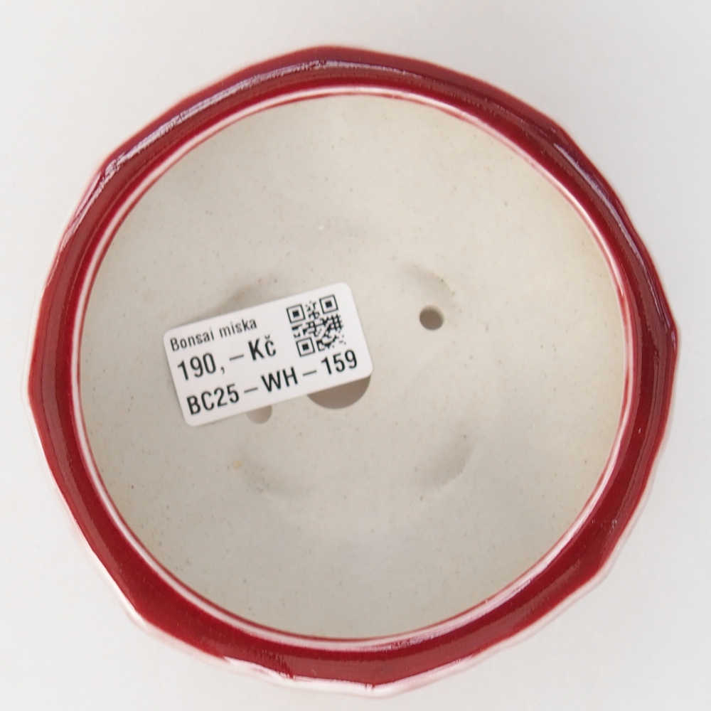 Ceramic bonsai bowl 11 x 11 x 5,5 cm, colour red