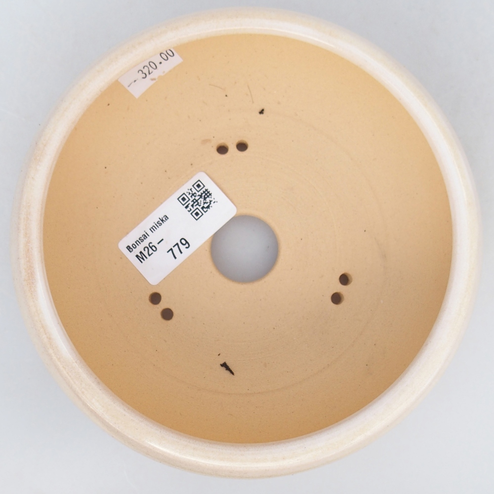 Ceramic bonsai bowl 14,5 x 14,5 x 5,5 cm, colour beige