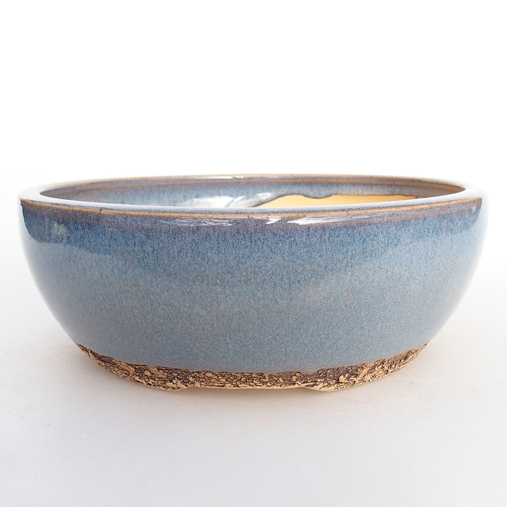 Ceramic bonsai bowl 17,5 x 17,5 x 6 cm, colour blue