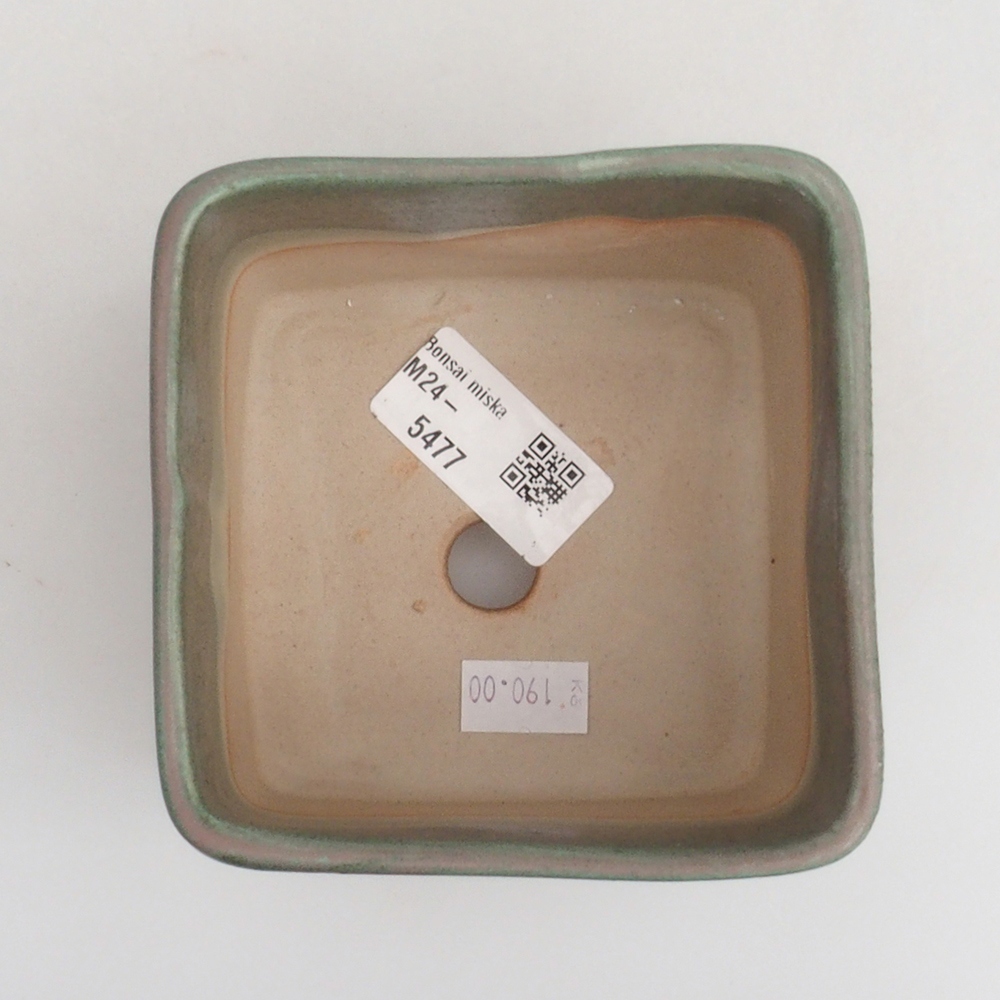 Ceramic bonsai bowl 10 x 10 x 8 cm, color green