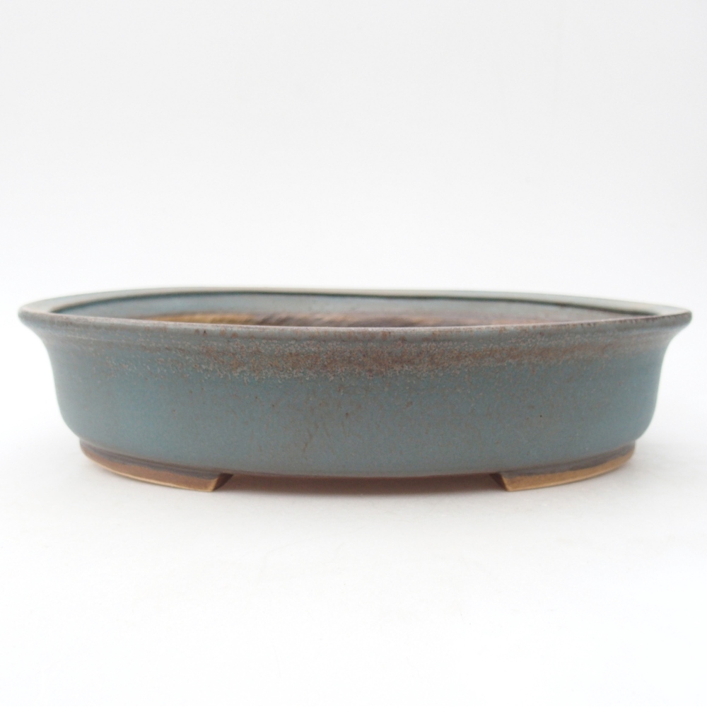 Ceramic bonsai bowl 26 x 23,5 x 5,5 cm, colour blue
