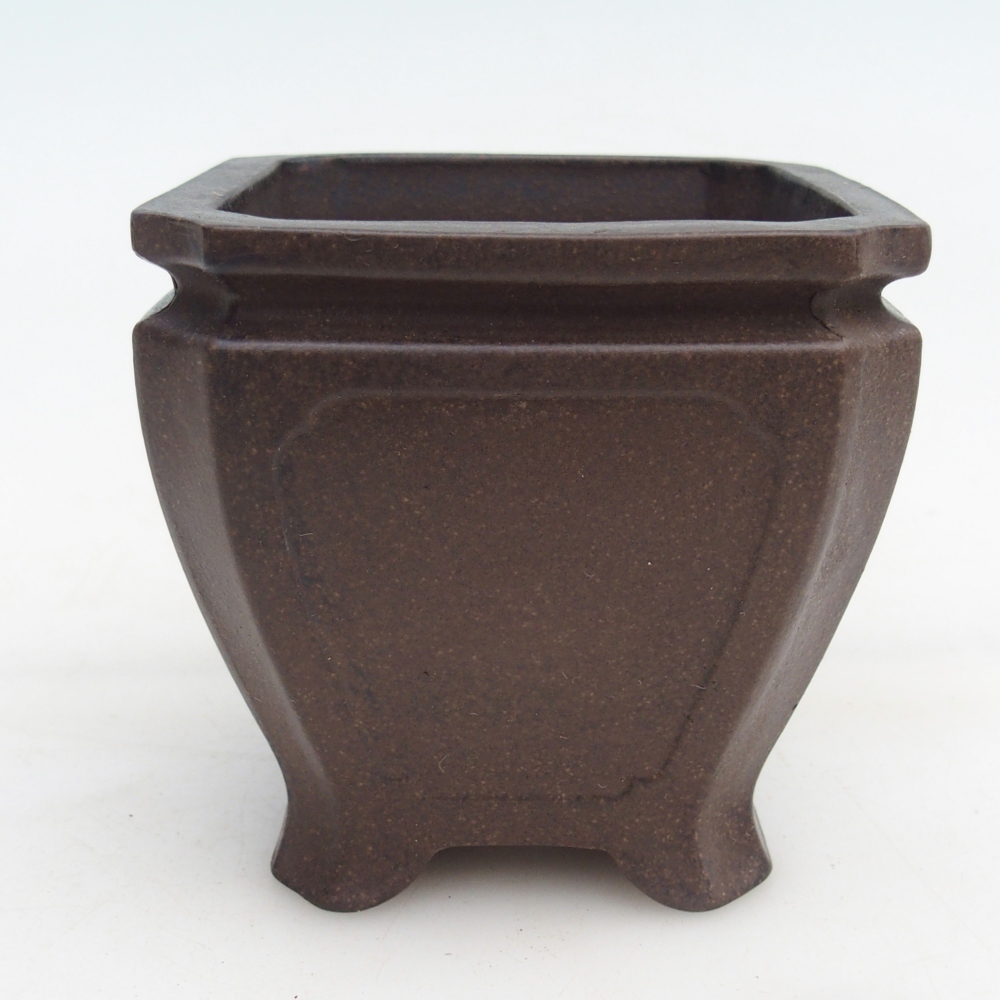 Ceramic bonsai bowl 10 x 10 x 9,5 cm, colour brownish ochre