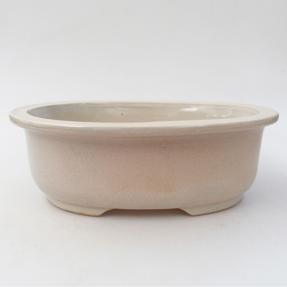 Ceramic bonsai bowl 23 x 19 x 8 cm, color beige