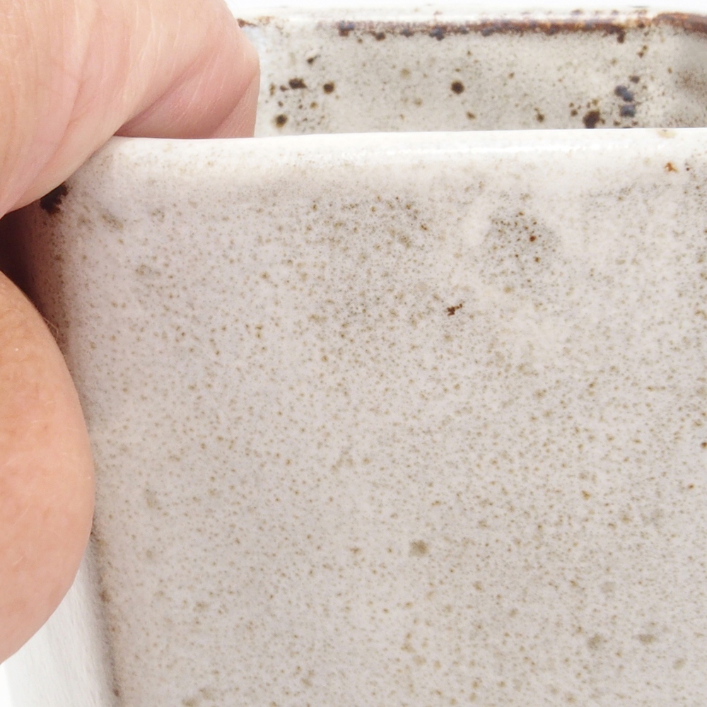 Ceramic bonsai bowl 12,5 x 11,5 x 16,5 cm, color white