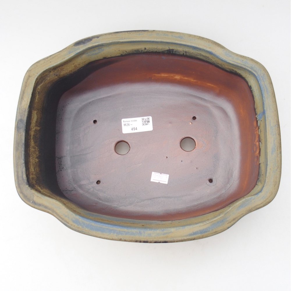 Ceramic bonsai bowl 30 x 25 x 10 cm, colour blue