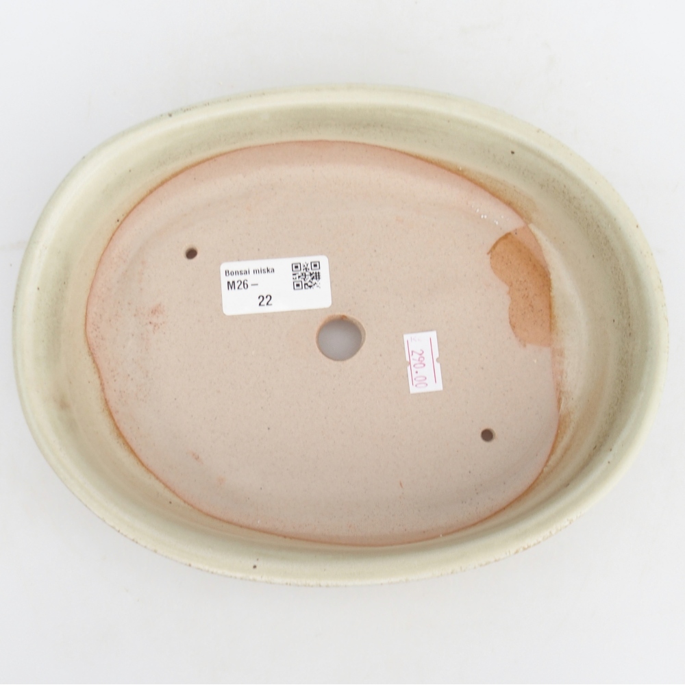 Ceramic bonsai bowl 21,5 x 17 x 5 cm, green