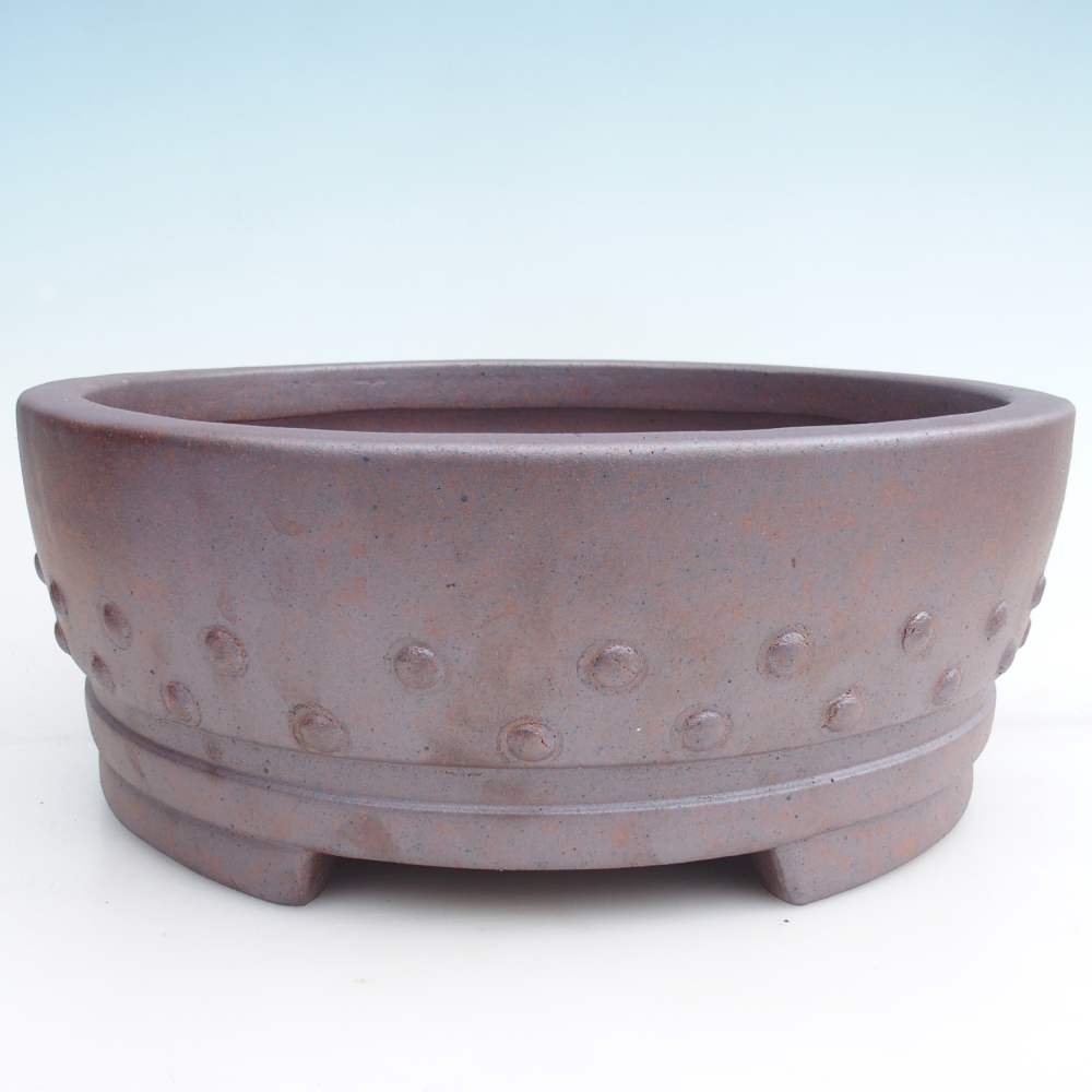 Ceramic bonsai bowl 31,5 x 31,5 x 12 cm, metal colour