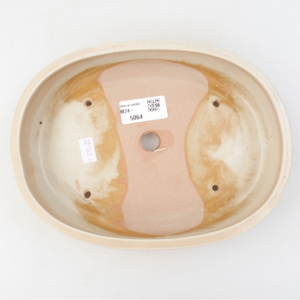 Ceramic bonsai bowl 22 x 17 x 4 cm, color beige