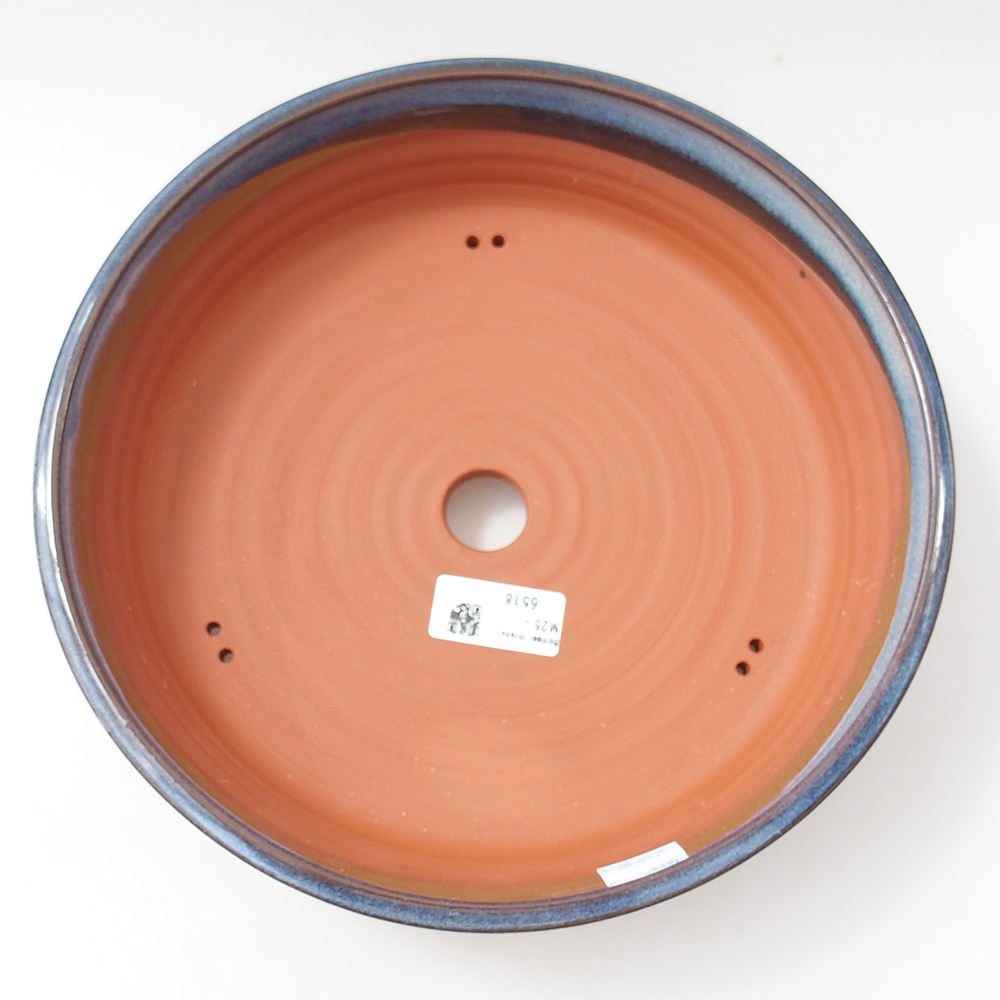 Ceramic bonsai bowl 26,5 x 26,5 x 7 cm, colour blue