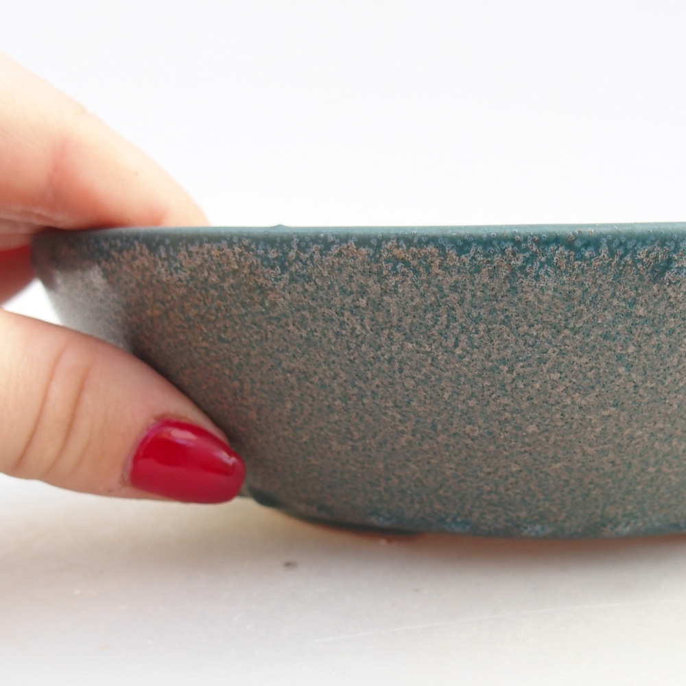 Ceramic bonsai bowl 17,5 x 17,5 x 5 cm, colour blue