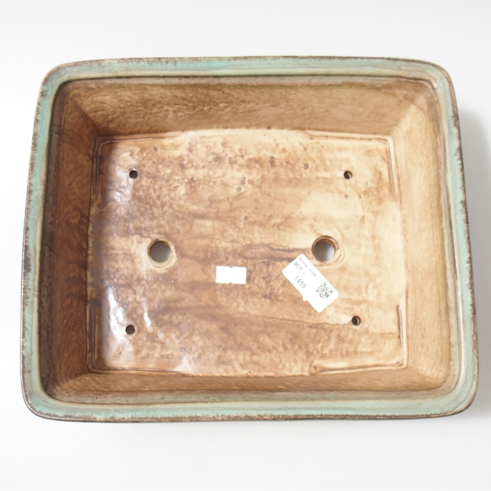 Ceramic bonsai bowl 29 x 24 x 8 cm, green