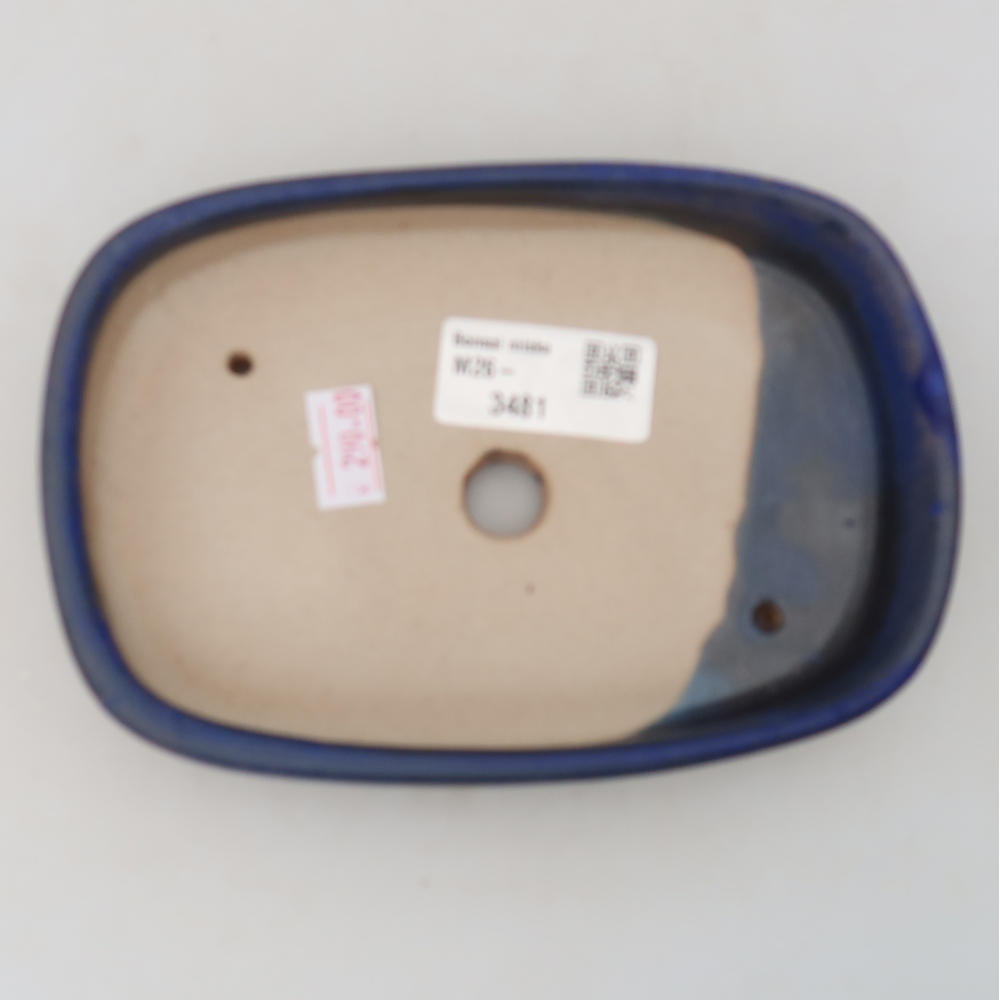 Ceramic bonsai pot, 16 x 11 x 3.5 cm, blue