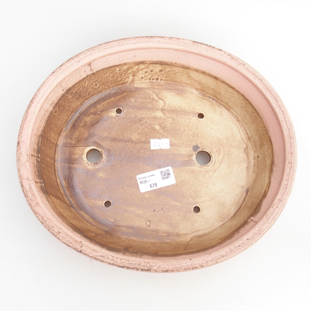Ceramic bonsai bowl 28 x 25 x 6 cm, pink