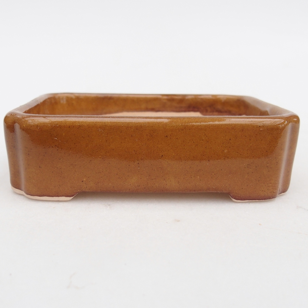 Ceramic bonsai bowl 11 x 9 x 3 cm, brown