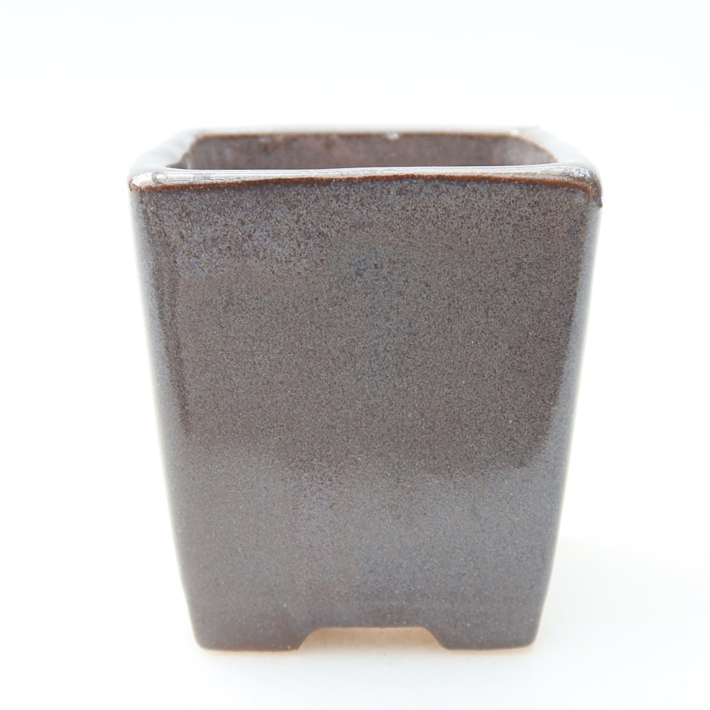 Ceramic bonsai pot, 4.5 x 4.5 x 5 cm, gray