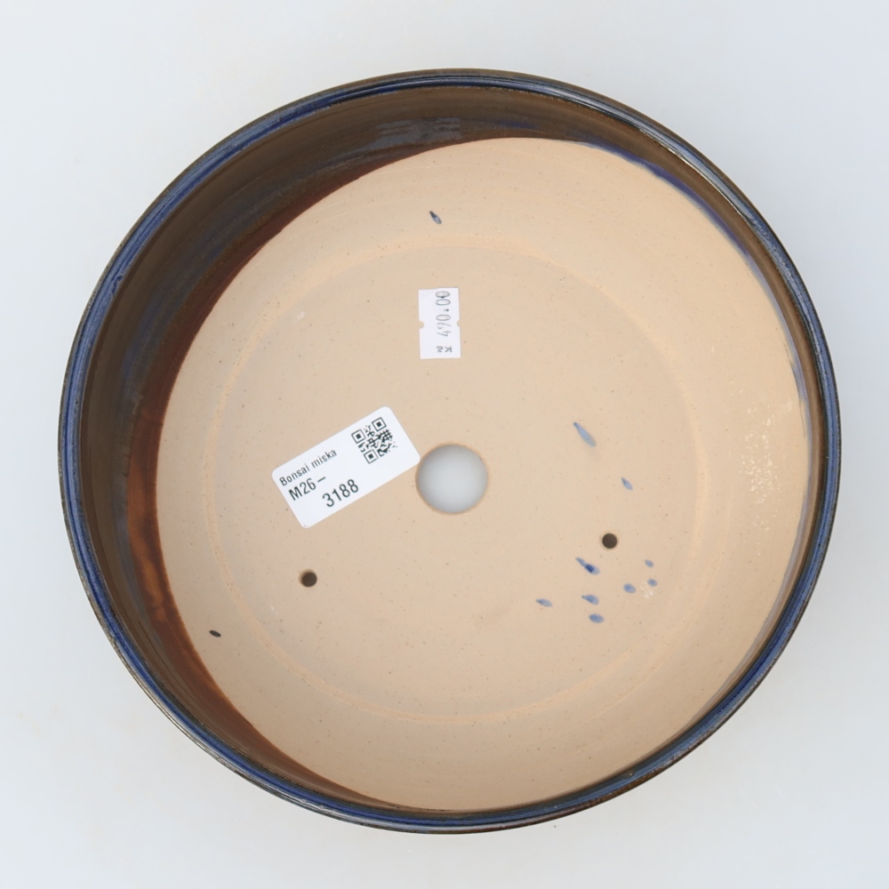 Ceramic bonsai bowl 20 x 20 x 6 cm, brown