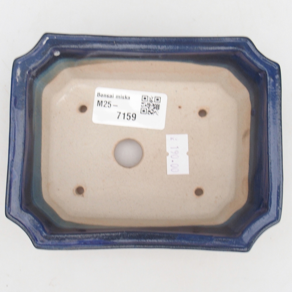 Ceramic bonsai bowl 13 x 10,5 x 4 cm, colour blue