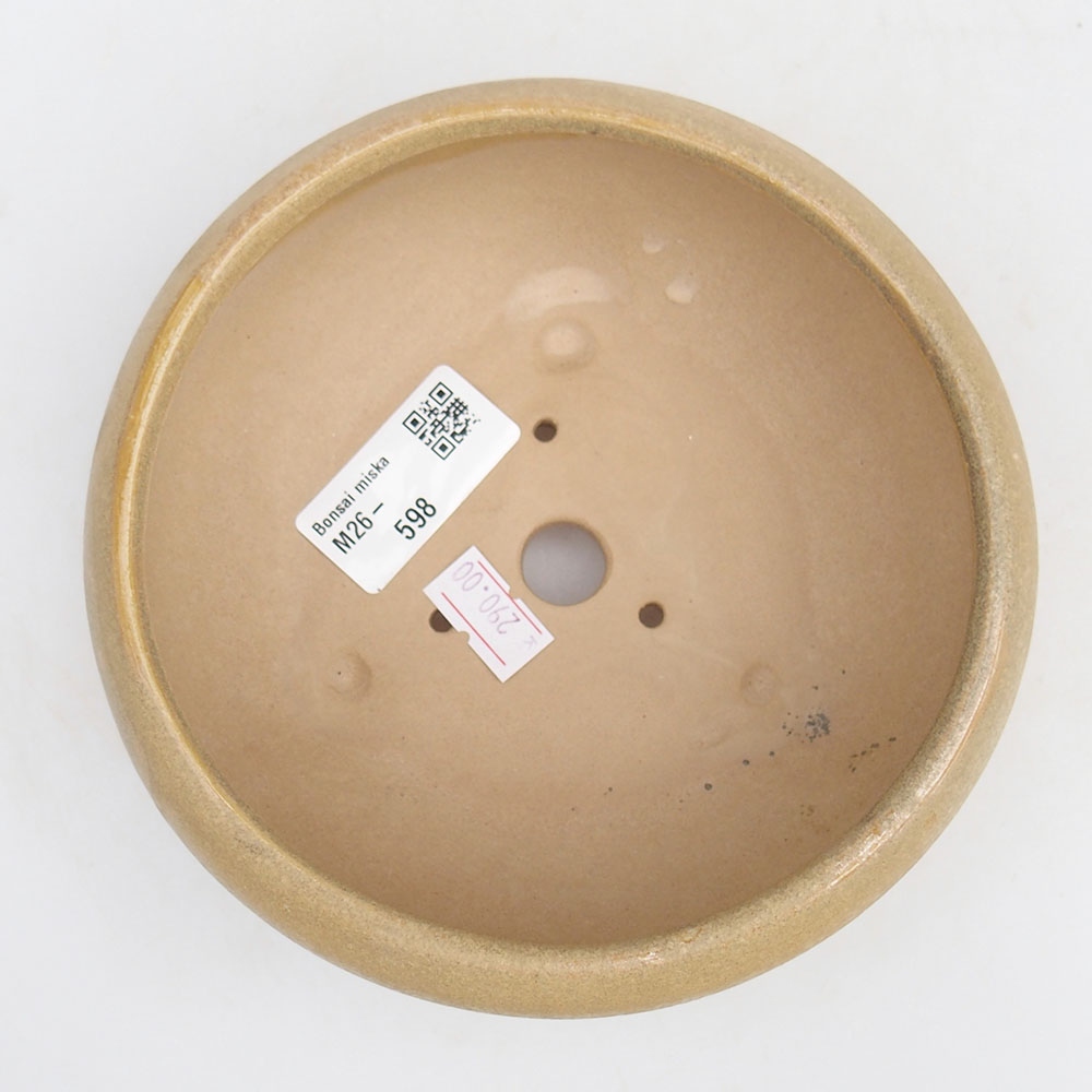 Ceramic bonsai bowl 14 x 14 x 6,5 cm, colour beige