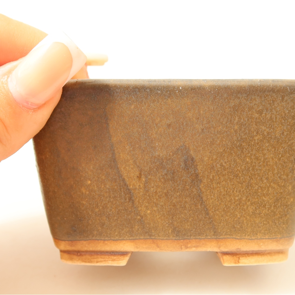Ceramic bonsai bowl 8,5 x 8,5 x 5,5 cm, brown