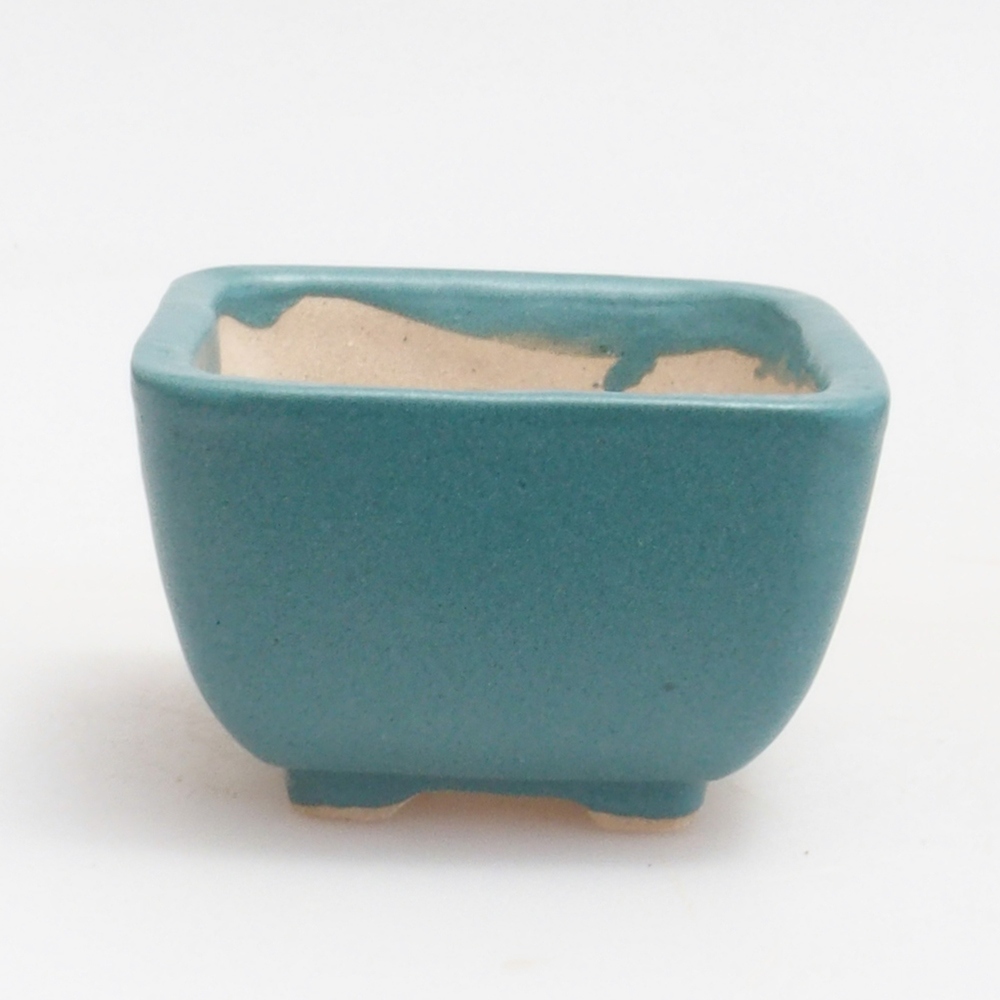 Ceramic bonsai bowl 5 x 5 x 3 cm, color blue